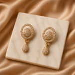 Oval CZ Drop Earrings