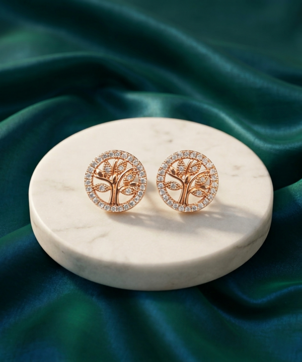 Tree of Life Crystal Stud Earrings