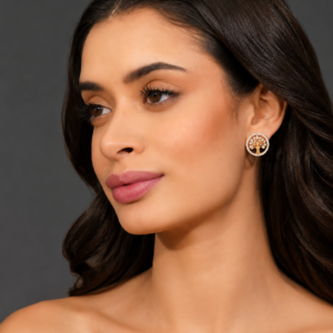 Tree of Life Crystal Stud Earrings