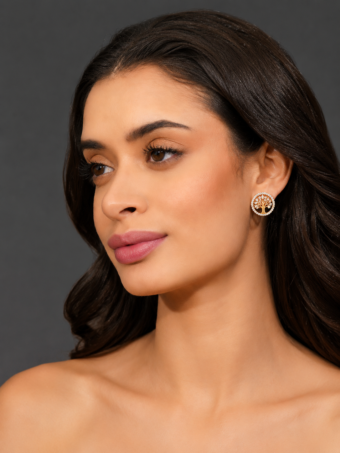 Tree of Life Crystal Stud Earrings