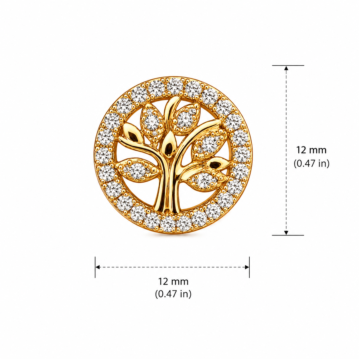 Tree of Life Crystal Stud Earrings