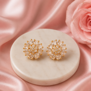 Floral Crystal Stud Earrings