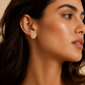 Floral Crystal Stud Earrings