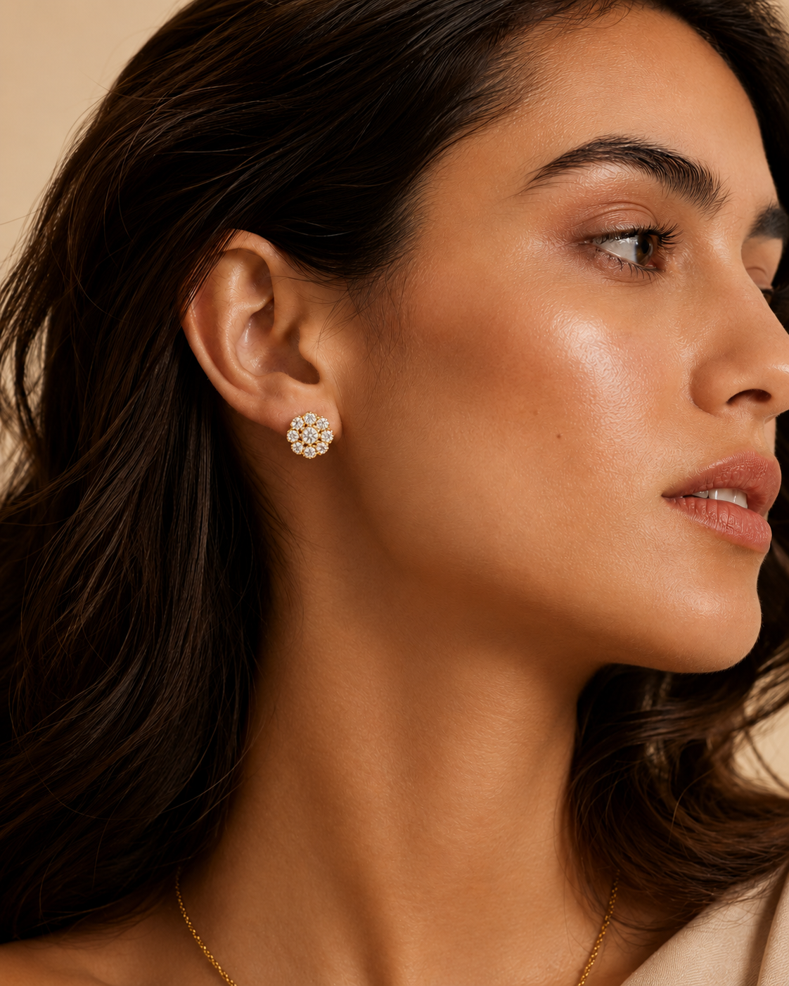 Floral Crystal Stud Earrings