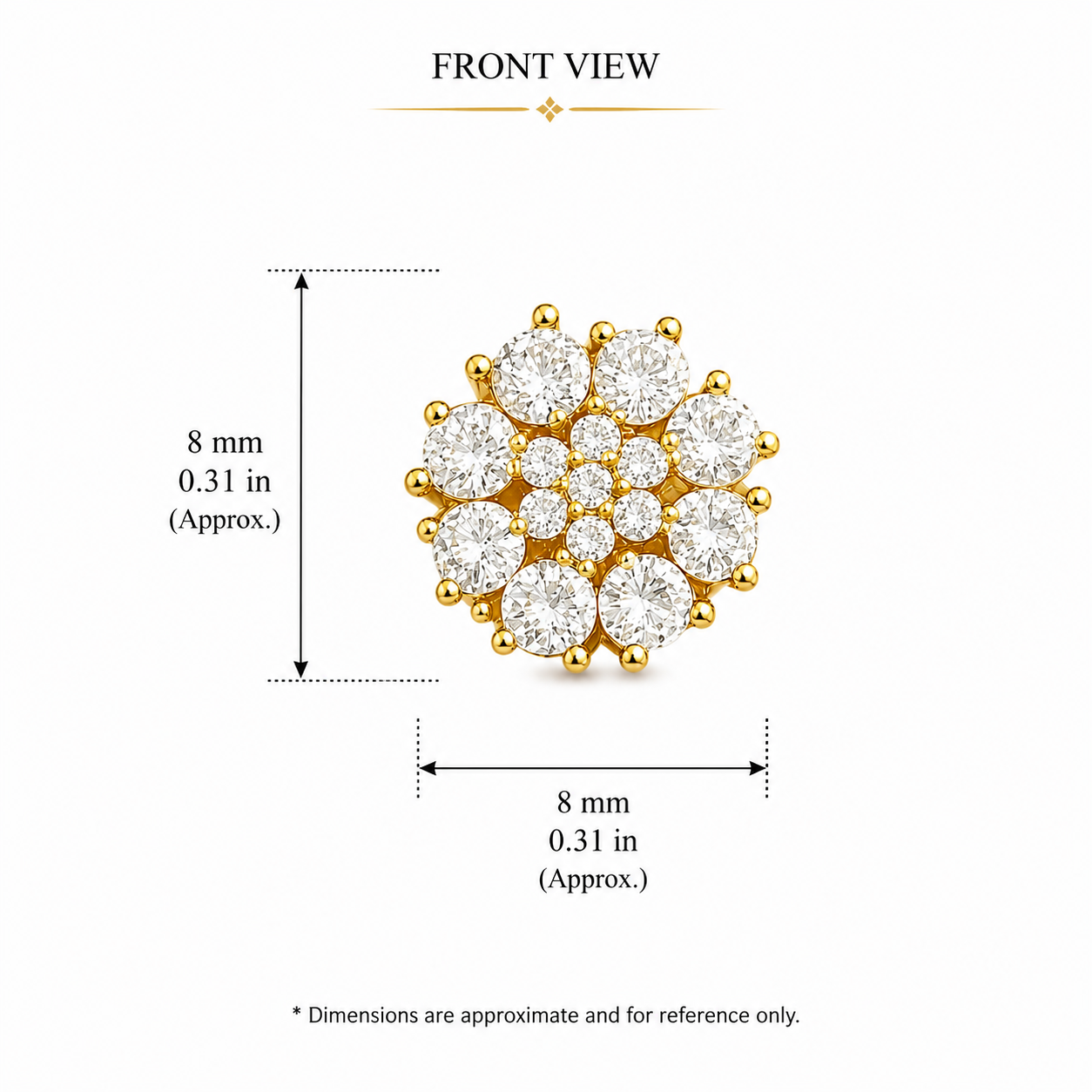 Floral Crystal Stud Earrings