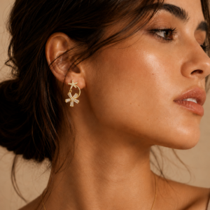 Starfish & Crystal Floral Drop Earrings