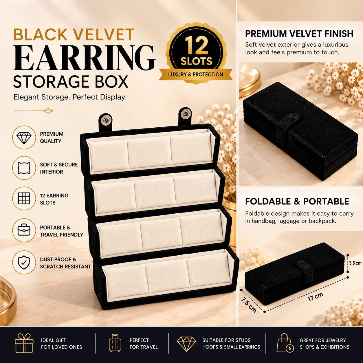 Gold Four-Tier Earring Collection