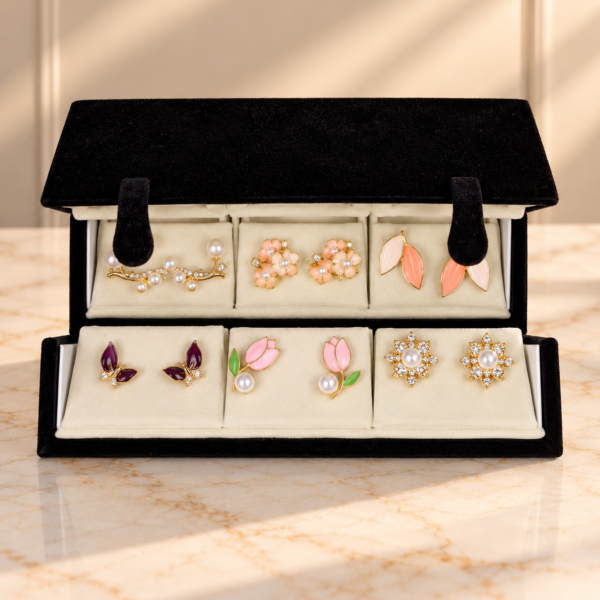 Gold Four-Tier Earring Collection