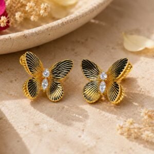 Butterfly Gemstone Stud Earrings