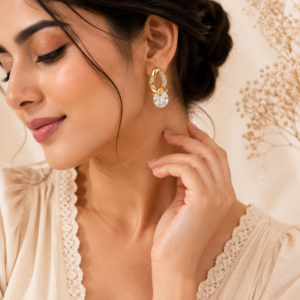 Gold Crystal Knot Earrings