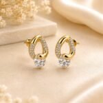 Gold Crystal Knot Earrings