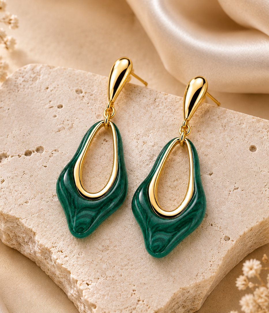 Gold And Teardrop Earrings