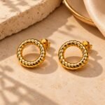 Golden Twisted Hoop Earrings