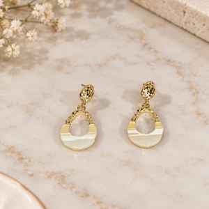 Hammered Gold Teardrop Earrings