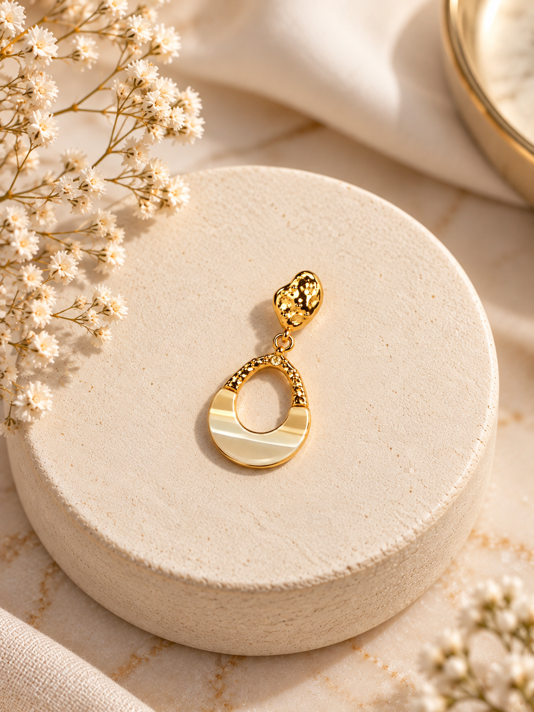 Hammered Gold Teardrop Earrings