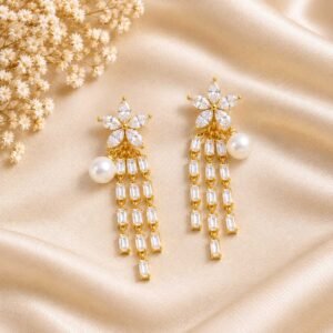 Luxury Gold Pearl Drop Earrings