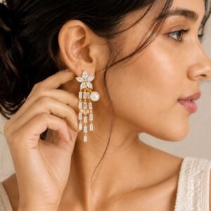 Luxury Gold Pearl Drop Earrings