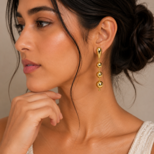 Polished Gold Double-Drop Earrings