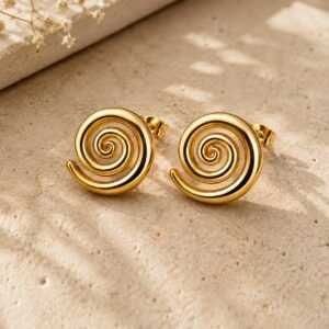 Gold Spiral Earrings