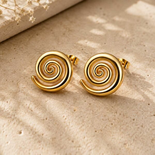 Gold Spiral Earrings