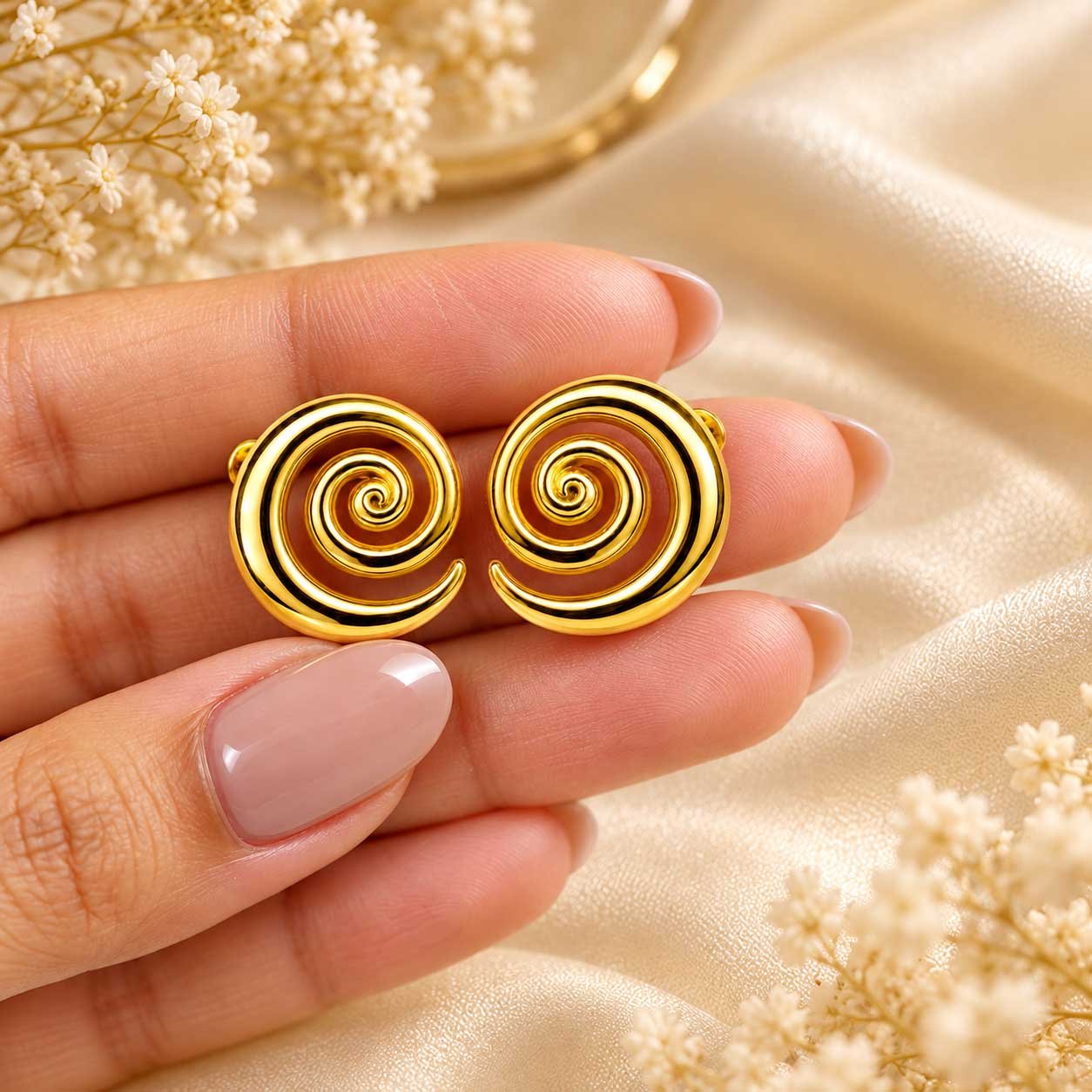 Gold Spiral Earrings