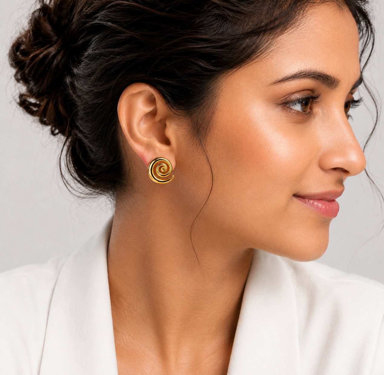 Gold Spiral Earrings