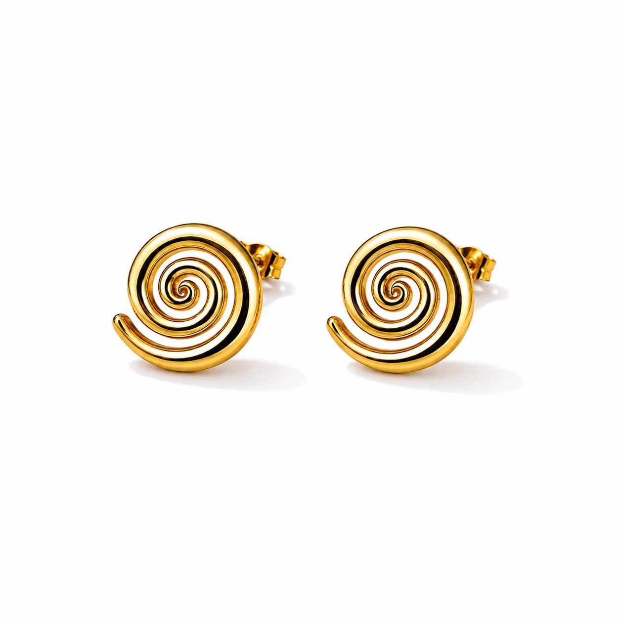 Gold Spiral Earrings