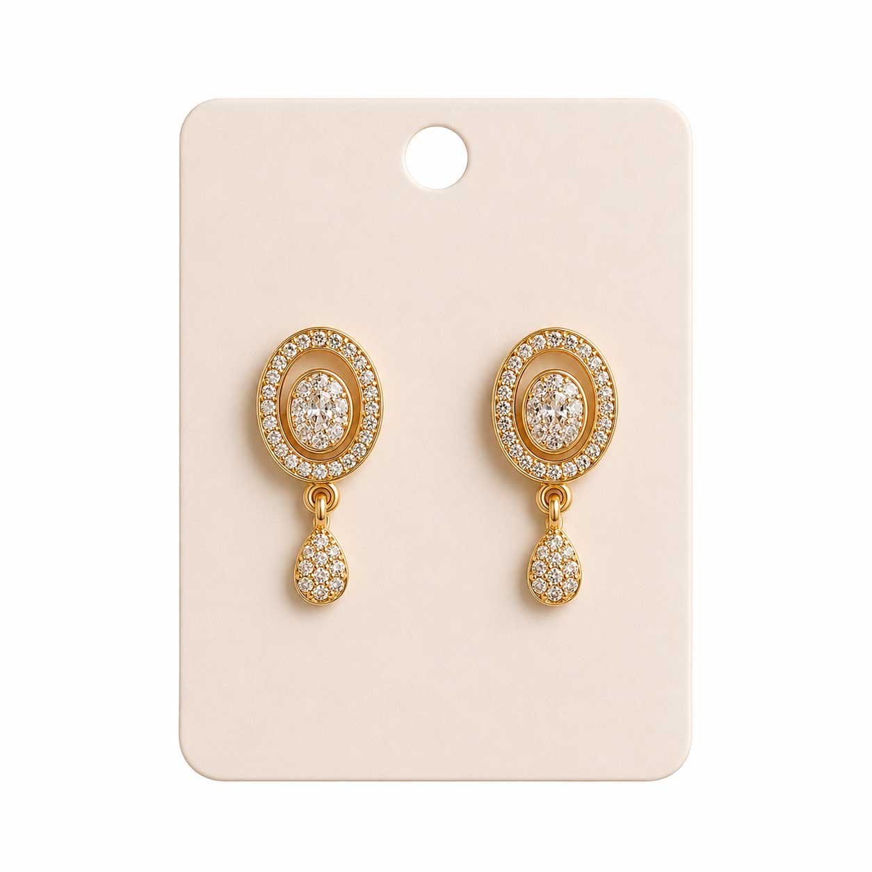 Oval CZ Drop Earrings