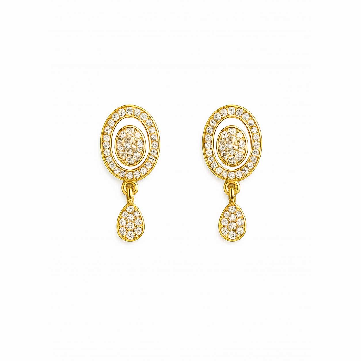 Oval CZ Drop Earrings