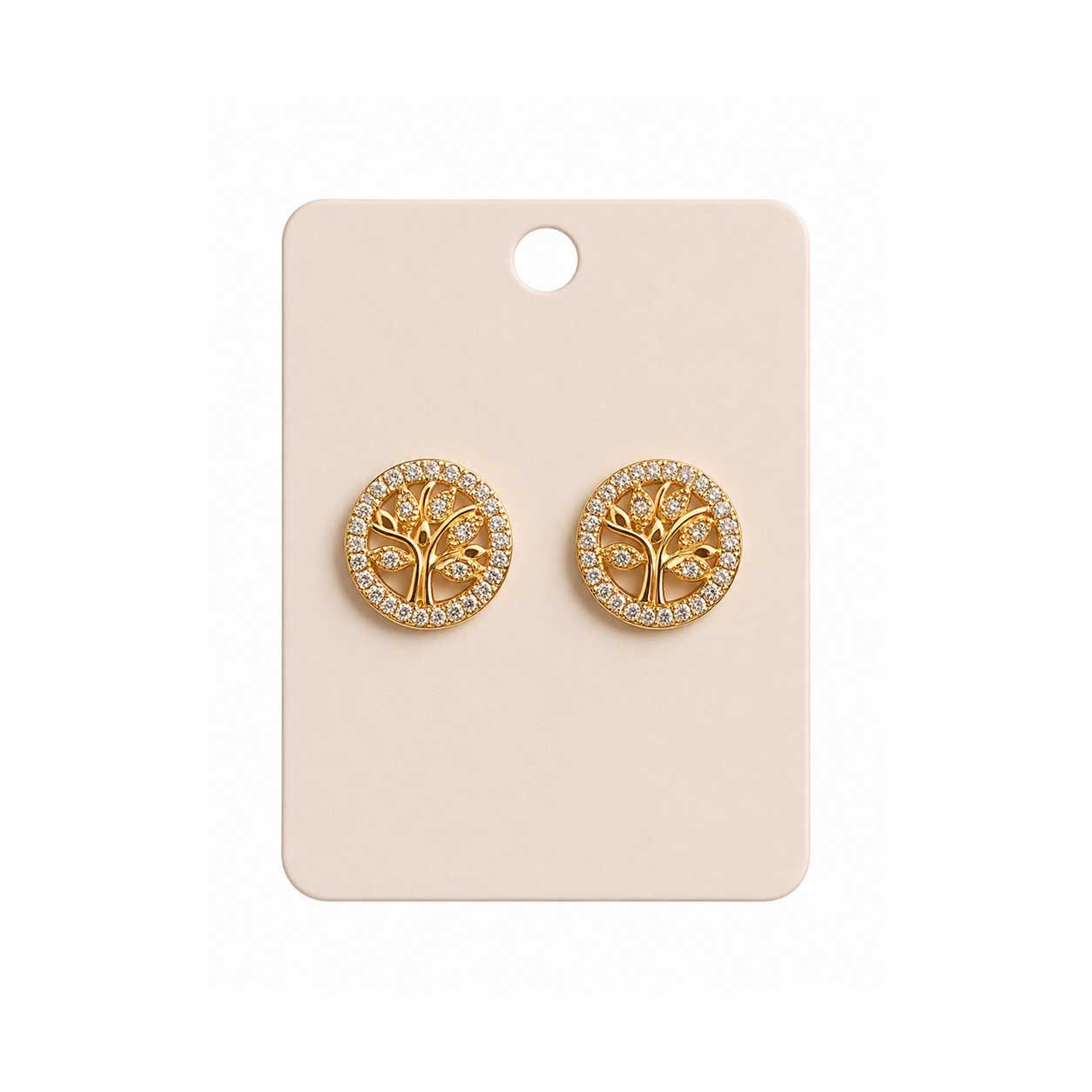 Tree of Life Crystal Stud Earrings