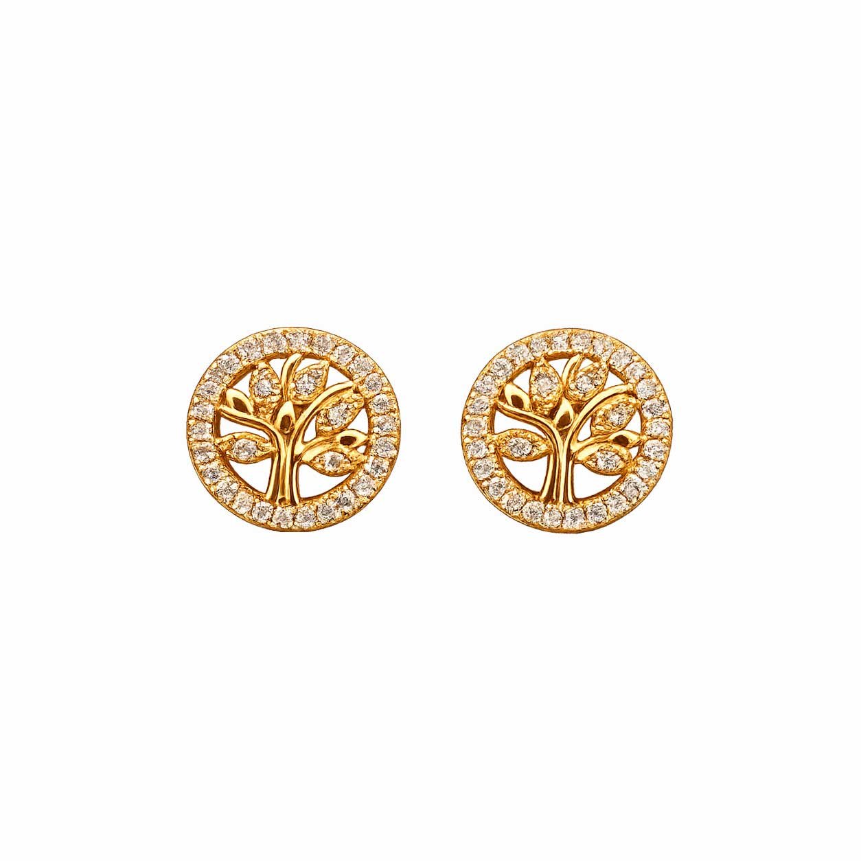 Tree of Life Crystal Stud Earrings