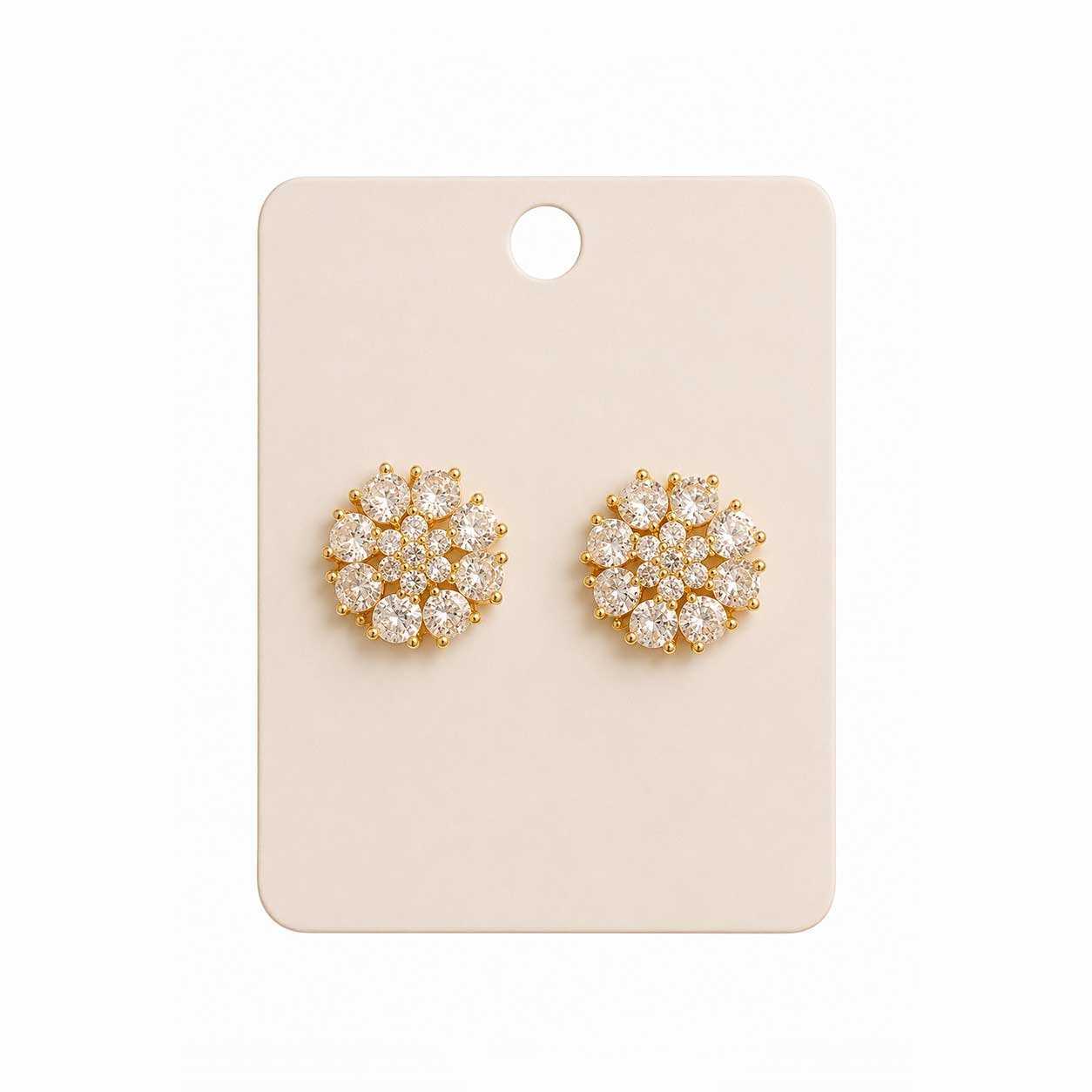 Floral Crystal Stud Earrings